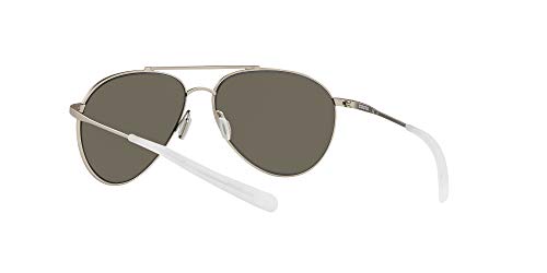 Costa Del Mar Men's Piper Polarized Aviator Sunglasses, Velvet Silver/Grey Blue Mirrored Polarized-580G, 58 mm