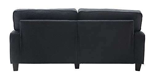 Serta Palisades Upholstered Sofas for Living Room Modern Design Couch, Straight Arms, Soft Fabric Upholstery, Tool-Free Assembly, 78", Charcoal