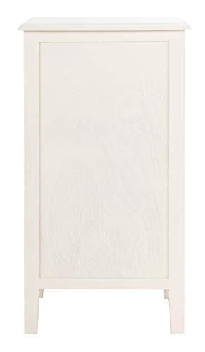 Safavieh Home Collection Everly Drawer Vintage White 1-Drawer 2 Removable Baskets Side Table