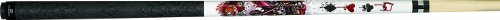 Players D-JS White with Jester on Pool Balls and Dripping Card Suits Cue, 20.5-Ounce