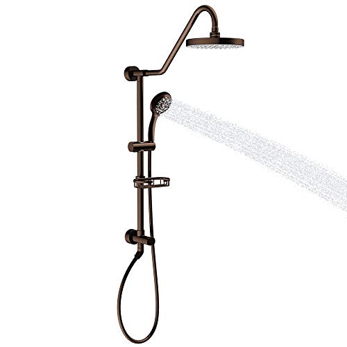PULSE ShowerSpas 1011-lll-ORB Kauai III Shower System, with 8" Rain Showerhead, 5-Function Hand Shower, Adjustable Slide Bar and Soap Dish, Oil-Rubbed Bronze