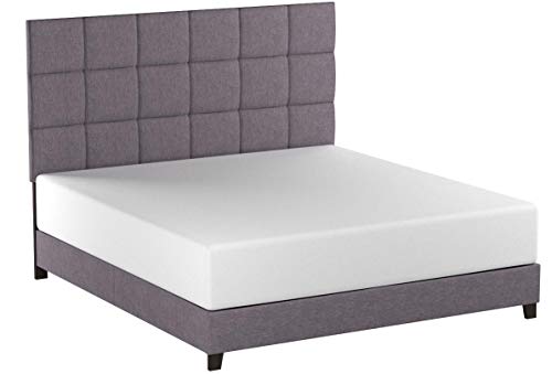 Ashley Furniture Signature Design - Dolante Upholstered Bed - King Size - Complete Bed Set in a Box - Contemporary Style Checker - Gray
