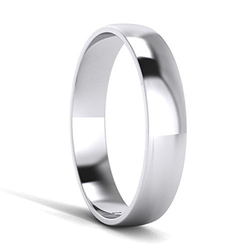 LANDA JEWEL Unisex 14k Yellow Gold 4mm Light Court Shape Comfort Fit Polished Wedding Ring Plain Band (6)