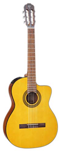 Takamine GC1CE Classical Cutaway Acoustic-Electric Guitar W/ Hard Case Foot Stool Cable Tuner Strings Austin Bazaar Instructional DVD