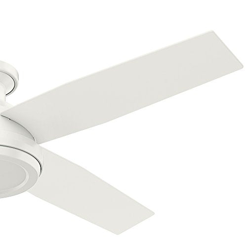 Hunter Indoor Low Profile Ceiling Fan, with remote control - Dempsey 52 inch, White, 59248