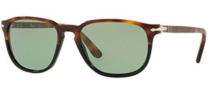 Persol PO 3019S Sunglasses Tortoise Brown Black/Green Lens 52mm