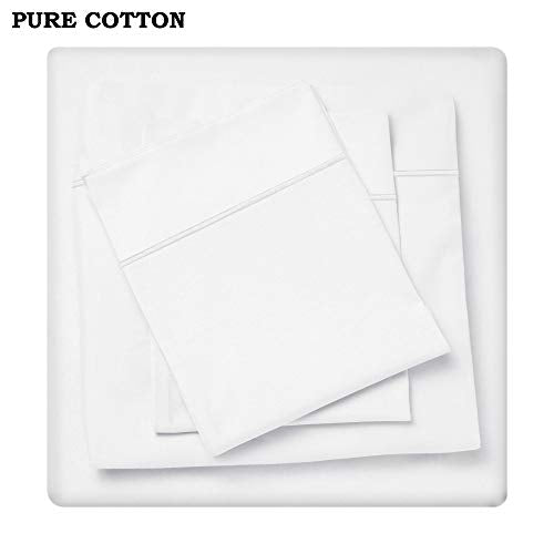 100% Cotton 600 Thread Count | Luxury 4 Piece Bed Sheet| Egyptian Long-Staple |Silky Soft, Breathable, Cooling, Deep Pocket | fits Upto 18'' Mattress