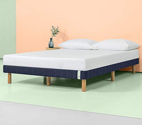 Zinus 11 Inch Quick Snap Standing Mattress Foundation/Low profile Platform Bed/No Box Spring needed, Navy, Twin