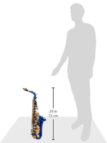 Merano GWD510BL E Flat Alto Saxophone with Zippered Hard Case and Mouth Piece, Blue