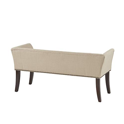 Madison Park Welburn Bedroom Solid Wood Polyester Fabric Seating Modern Style, Accent Bench Ottoman Cream