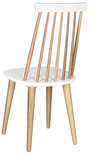 Safavieh American Homes Collection Burris Country Farmhouse Natural and White Spindle Side Chair (Set of 2)