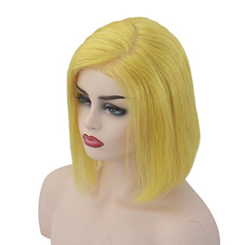 Lace Front Bob Wigs Human Hair 180% Density Blunt Cut Short Straight Bob Full Thick Ends Glueless Lace Frontal Side Part Bob Bleached Knots with Natural Hairline