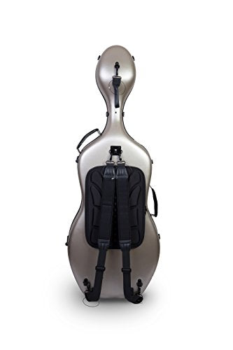 Crossrock Poly Carbon Composite Cello Case, for 4/4 Size Cello with backpack and wheels in Champagne(CRF1000CEFCHHT)