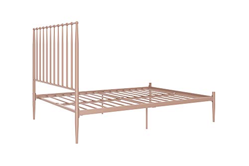 Novogratz Nicole Metal Bed with Storage, Pink, Full