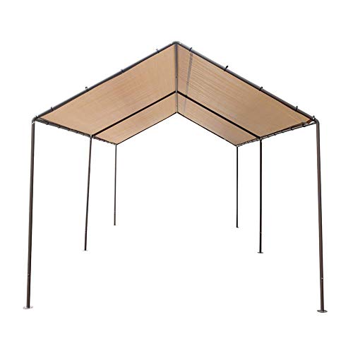 Abba Patio 10 x 20-Feet Light Portable Canopy with 6 Steel Legs, Beige & Brown