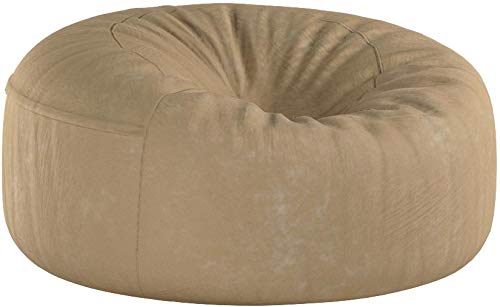 Chill Sack Bean Bag Chair: Giant 6' Memory Foam Furniture Bean Bag - Big Sofa with Soft Micro Fiber Cover, Pink Furry