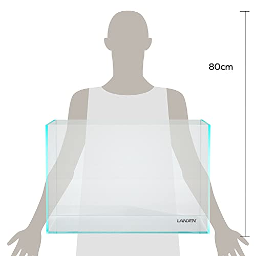 Landen 60P 23 Gallon Rimless Low Iron Aquarium Tank, 23.6" W × 15.7" D × 15.7" H (60cm x 40cm x 40cm) 8mm Thickness 111005