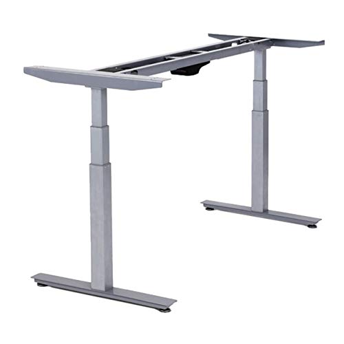 Rise UP Electric Adjustable Height Width Standing Desk Legs Frame Base. Ergonomic Motorized sit to Stand up Home Commercial Office Table. Dual 2 Motors. 4 Programmable Memory. Gray