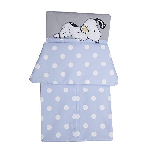 Lambs & Ivy My Little Snoopy 4-Piece Crib Bedding Set - Blue, Gray, White