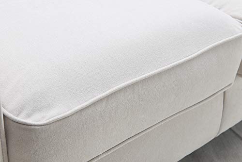 Serta Palisades Upholstered Sofas for Living Room Modern Design Couch, Straight Arms, Soft Fabric Upholstery, Tool-Free Assembly, 61" Loveseat, Cream