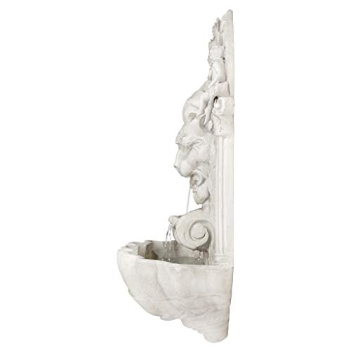Wall Mounted Water Fountain - 3 Foot Tall House of York Lion Fountain - Outdoor Water Feature Wall Niche