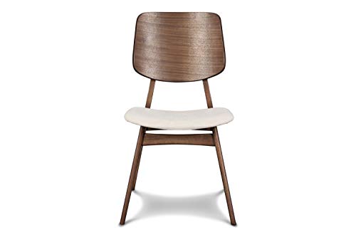New Classic Furniture Mid-Century Modern Oscar Wooden Back Chair, Set of 2, Walnut