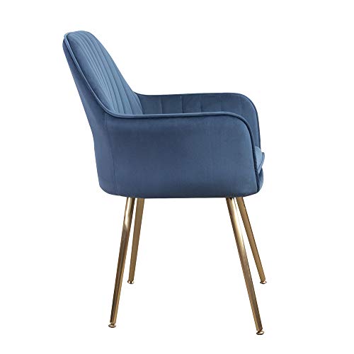 DMF Furniture Modern Velvet Accent Chair High Back Elegant Dinning Chairs with Arms in Living Guest Room (Green)