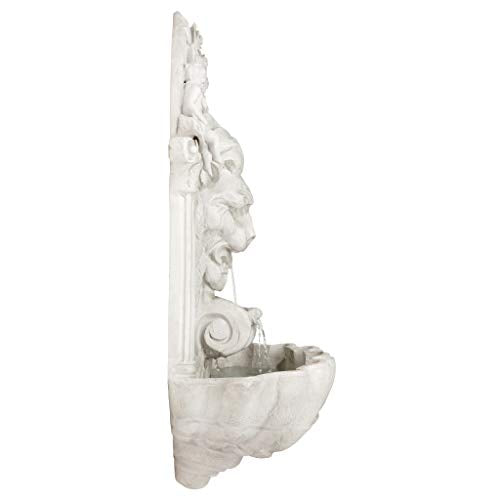 Wall Mounted Water Fountain - 3 Foot Tall House of York Lion Fountain - Outdoor Water Feature Wall Niche