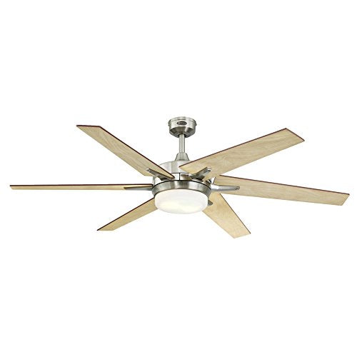 Westinghouse Lighting 7207700 Cayuga 60-inch Brushed Nickel Indoor Ceiling Fan, Dimmable LED Light Kit with Opal Frosted Glass