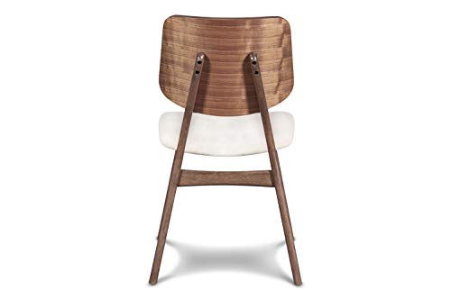 New Classic Furniture Mid-Century Modern Oscar Wooden Back Chair, Set of 2, Walnut