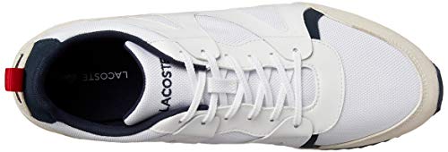 Lacoste Men's Aesthet Sneaker, White/Navy/Red, 9.5 Medium US