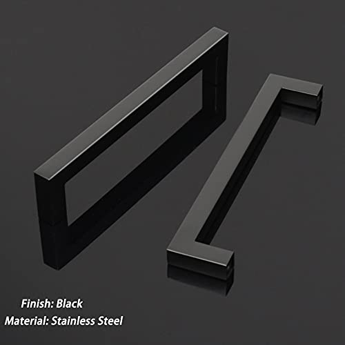 100 Pack Probrico Black Stainless Steel Square Corner Bar Cabinet Door Handles Drawer Pulls Knobs 1/2 in Width Hole Centers 6-1/4 inch 160mm