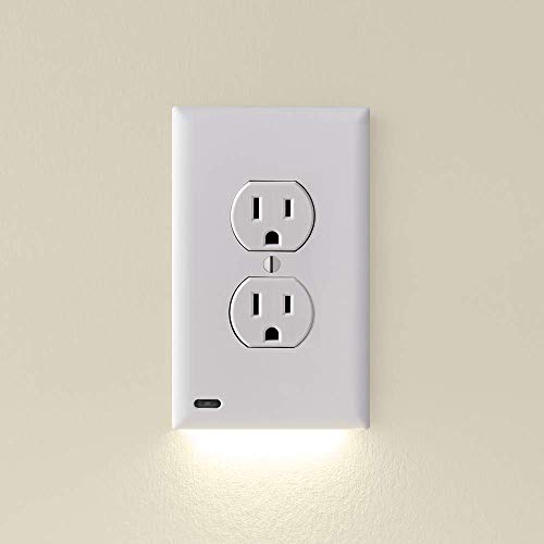 Snap Power Guide Light 2 For Outlets LED Night Light Bar Electrical Wall Plate White 10 Pack