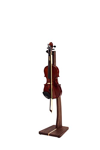 Zither Wooden Violin or Viola Stand - Handcrafted Solid Walnut Wood Floor Stands, Made in USA