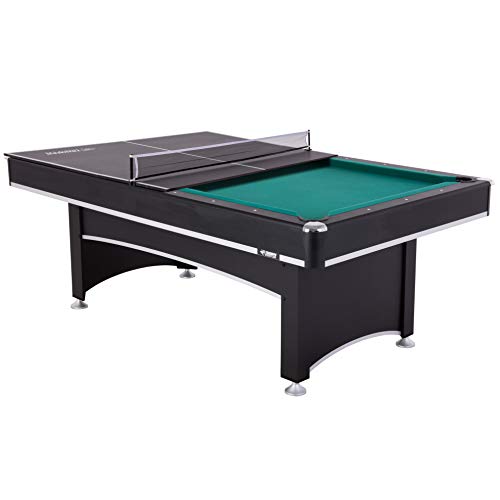 Triumph Phoenix 7’ Billiard Table with Table Tennis Conversion Top for a Game of Pool or an Action-Packed Table Tennis Match