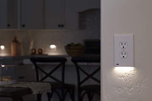 Snap Power Guide Light 2 For Outlets LED Night Light Bar Electrical Wall Plate White 10 Pack