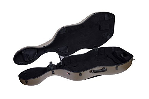 Crossrock Poly Carbon Composite Cello Case, for 4/4 Size Cello with backpack and wheels in Champagne(CRF1000CEFCHHT)