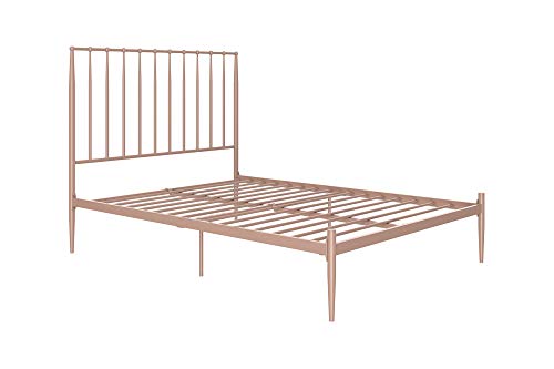 Novogratz Nicole Metal Bed with Storage, Pink, Full