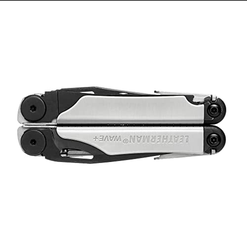 LEATHERMAN, Wave Plus Multitool with Premium Replaceable Wire Cutters and Spring-Action Scissors, Built in the USA, Limited Edition Black/Silver with Nylon Sheath