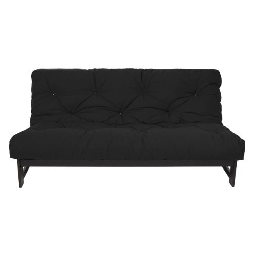 Mozaic Full Size 8-inch Cotton Twill Gel Memory Foam Futon Mattress, Black