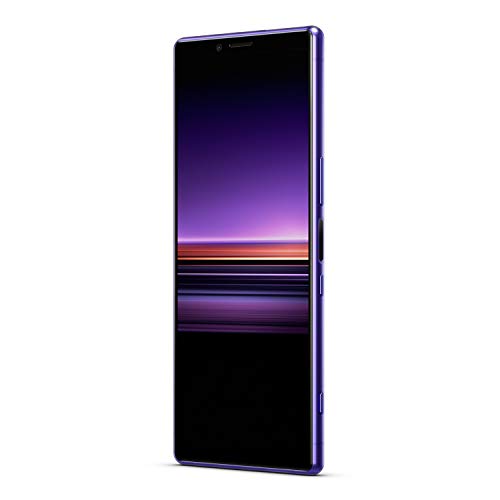 Sony Xperia 1 Unlocked Smartphone 6.5" 4K HDR OLED CinemaWide Display, 128GB - Purple - (US Warranty) with 16-inch Laptop Backpack and Battery Pack Bundle (3 Items)