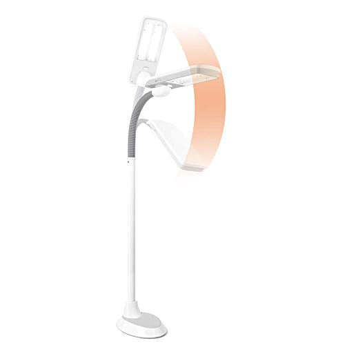 OttLite 36 Watt Pivoting Shade Floor Lamp, White
