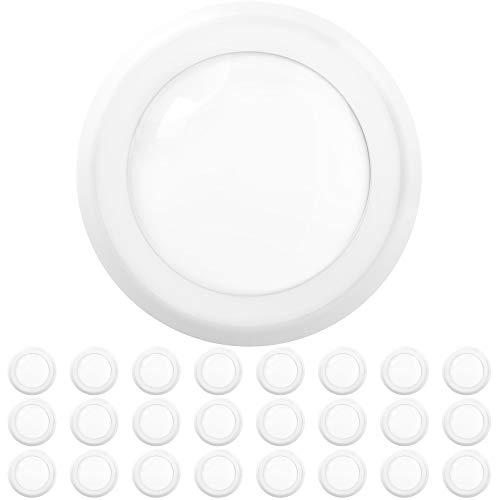 Sunco Lighting 24 Pack 5 Inch / 6 Inch Flush Mount Disk LED Downlight, 12W=75W, 5000K Daylight, 850 LM, Dimmable, Hardwire 4/6" Junction Box, Recessed Retrofit Ceiling Fixture
