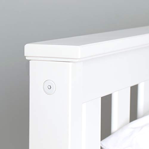 Max & Lily Solid Wood Full-Size Bed with Trundle Bed, White