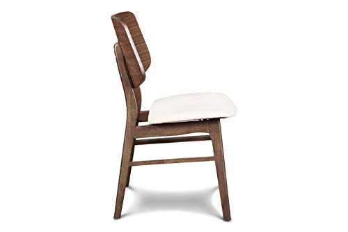 New Classic Furniture Mid-Century Modern Oscar Wooden Back Chair, Set of 2, Walnut