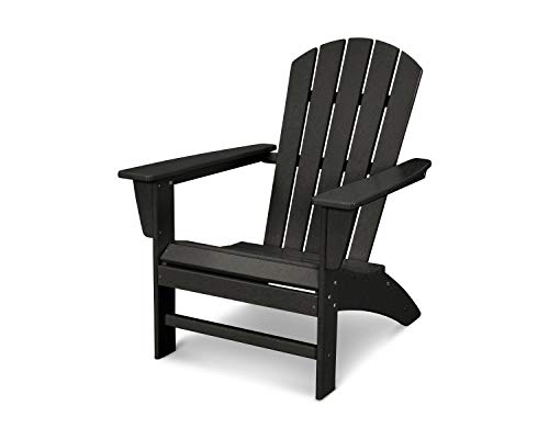 POLYWOOD Nautical Adirondack Chair, Black
