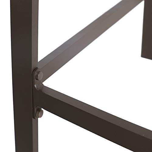 Crestlive Products Counter Height Bar Stools All Weather w/ Heavy Duty Aluminum Frame in Antique Brown Finish 4 PCS Set (Light Gray)