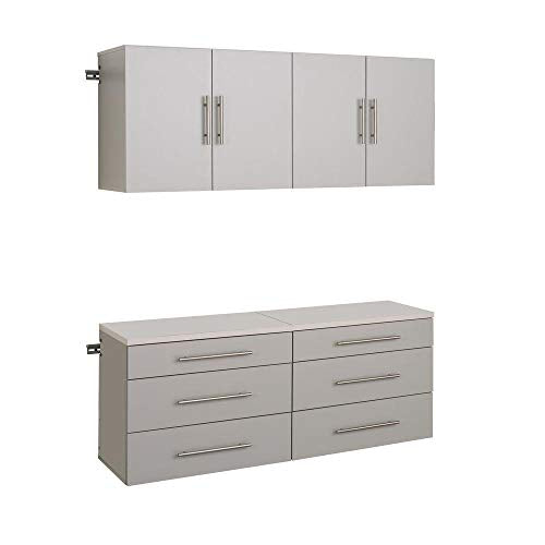 Prepac HangUps 90" Storage Cabinet G-4pc, Set F - 4 pc, Light Gray