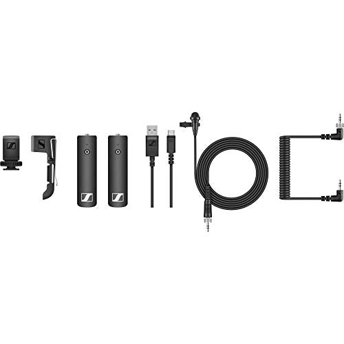 Sennheiser XSW-D Portab Lavalier Set with ME2-II Lav, RAVPower Luster 6700mAh Charger & Fastener Straps (10-Pack) Bundle