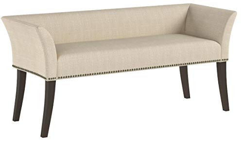 Madison Park Welburn Bedroom Solid Wood Polyester Fabric Seating Modern Style, Accent Bench Ottoman Cream